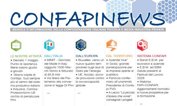 ONLINE IL NUOVO NUMERO DI CONFAPINEWS