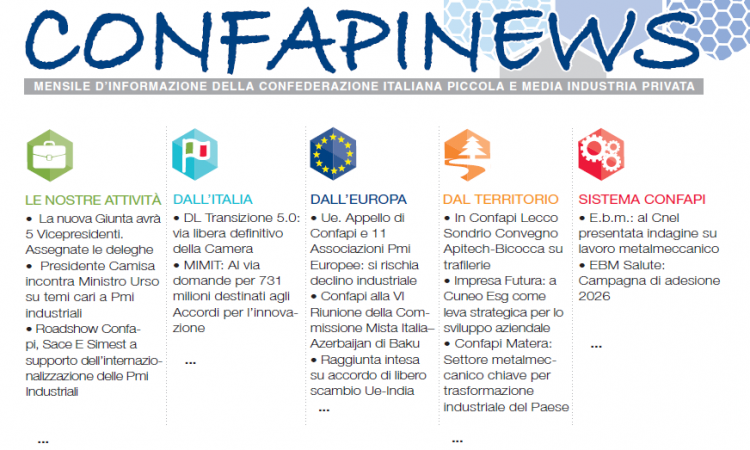 ONLINE IL NUOVO NUMERO DI CONFAPINEWS
