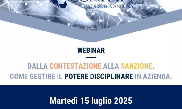 WEBINAR: DALLA CONTESTAZIONE ALLA SANZIONE. COME GESTIRE IL POTERE DISCIPLINARE IN AZIENDA.