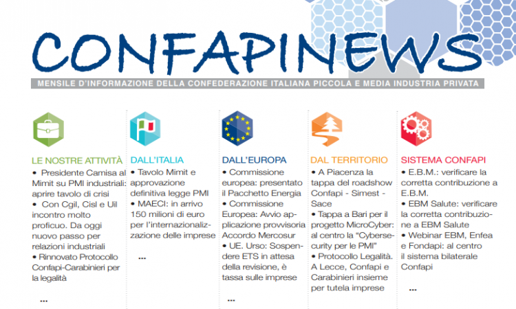 È ONLINE IL NUOVO NUMERO DI CONFAPINEWS