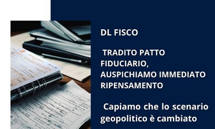 DL FISCO. CONFAPI: TRADITO PATTO FIDUCIARIO, AUSPICHIAMO IMMEDIATO RIPENSAMENTO