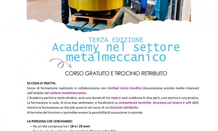 “Academy metalmeccanica” terza edizione: aperte le iscrizioni